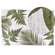Dywany - Dywan bawełniany motyw liści 140x200 cm zielony BARZAH - miniaturka - grafika 1