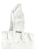 Body dla niemowląt - Dziewczęce body prążkowane na ramiączkach białe Up Baby - miniaturka - grafika 1