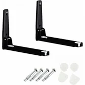 Zawiasy, okucia i inne akcesoria - Uchwyt ścienny, stal nierdzewna, kuchenka mikrofalowa, maks. waga 50 kg, czarny - miniaturka - grafika 1