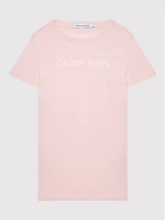 Sukienki i spódniczki dla dziewczynek - Calvin Klein Jeans Sukienka codzienna Logo IG0IG01417 Różowy Regular Fit - grafika 1