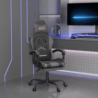 Fotele gamingowe - Vidaxl Obrotowy Fotel Gamingowy Z Podnóżkiem, Czarno-Szary - miniaturka - grafika 1