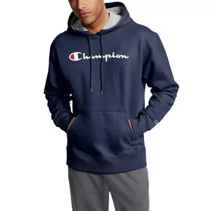 Champion Męska bluza z kapturem z nadrukiem Powerblend, granatowy, S - Bluzy męskie - miniaturka - grafika 1