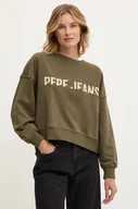 Bluzy damskie - Pepe Jeans bluza GAYLE damska kolor zielony z nadrukiem PL581452 - miniaturka - grafika 1