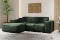 Narożniki - Sofa w kształcie L SIENA narożnik tkanina Poso zielony lewy - miniaturka - grafika 1