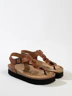 Klapki i japonki damskie - BACKSUN Japonki "Ancone" w kolorze brązowym - miniaturka - grafika 1