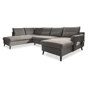Narożniki - Ciemnoszara aksamitna rozkładana sofa w kształcie litery "U" Miuform Stylish Stan, lewostronna - miniaturka - grafika 1
