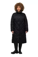 Płaszcze damskie - Ulla Popken Hyprar płaszcz damski, czarny, 50/52/Duże rozmiary - miniaturka - grafika 1