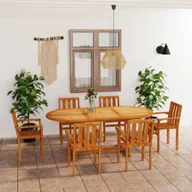 Meble ogrodowe - 7-cz. zestaw mebli ogrodowych, lite drewno tekowe - miniaturka - grafika 1