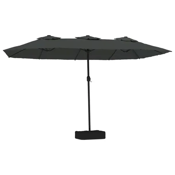 Podwójny Parasol Ogrodowy UV, Antracytowy, 449x265x245 cm
