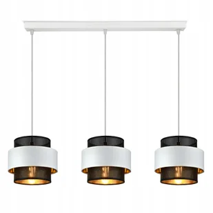 Lampa Wisząca Żyrandol Glamour Biała Czarna Złota - Lampy sufitowe - miniaturka - grafika 1