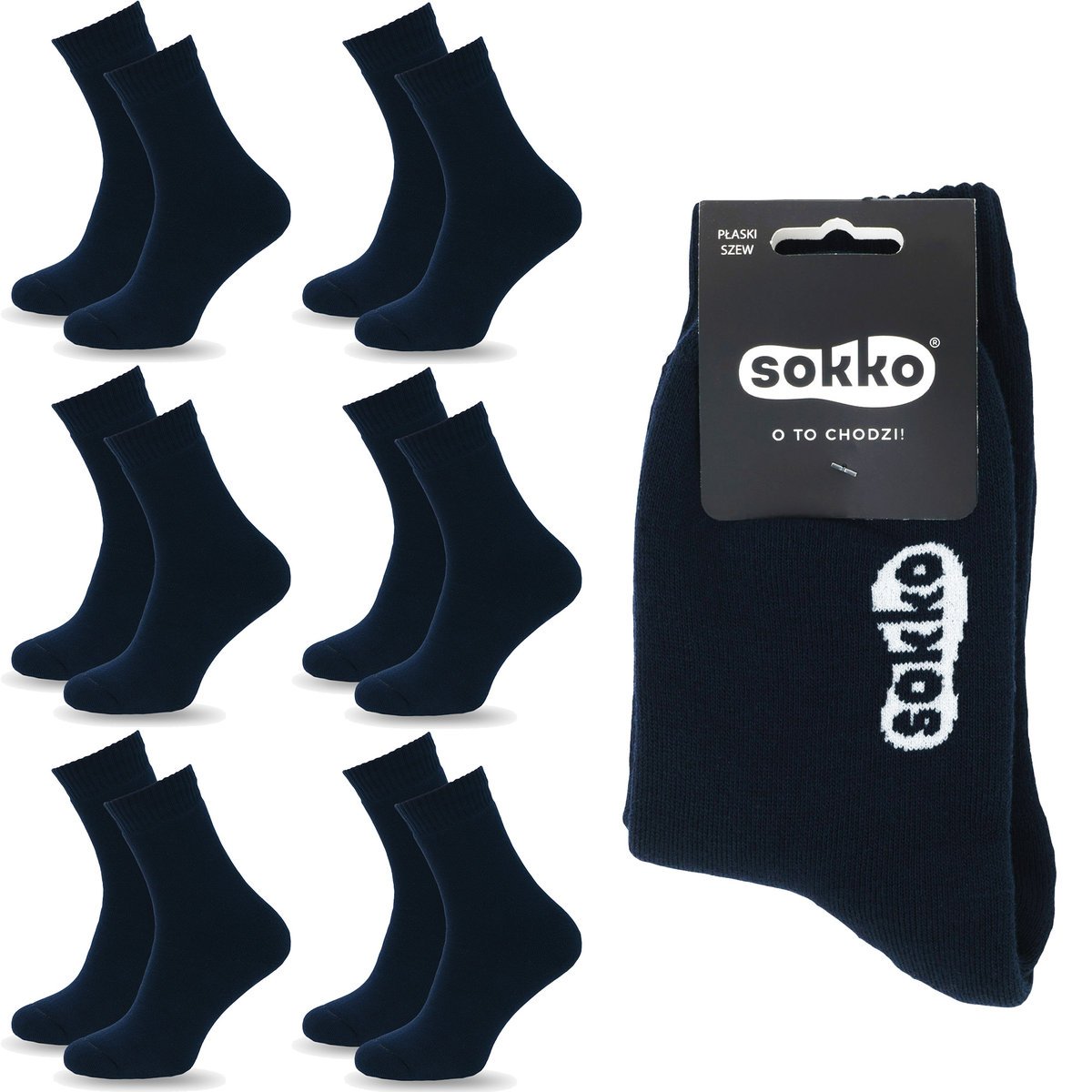 6X Sokko Skarpety Bawełniane Grube Ciepłe Frotte 45-47 - Smf6-S17-Gra-45-47