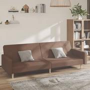 Sofy i kanapy - vidaXL Lumarko 2-osobowa sofa, brązowa, tapicerowana tkaniną! 337290 - miniaturka - grafika 1
