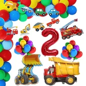 Balony i akcesoria - DEKORACJE BALONY NA 2 URODZINY POJAZDY WYWROTKA 52SZT - miniaturka - grafika 1