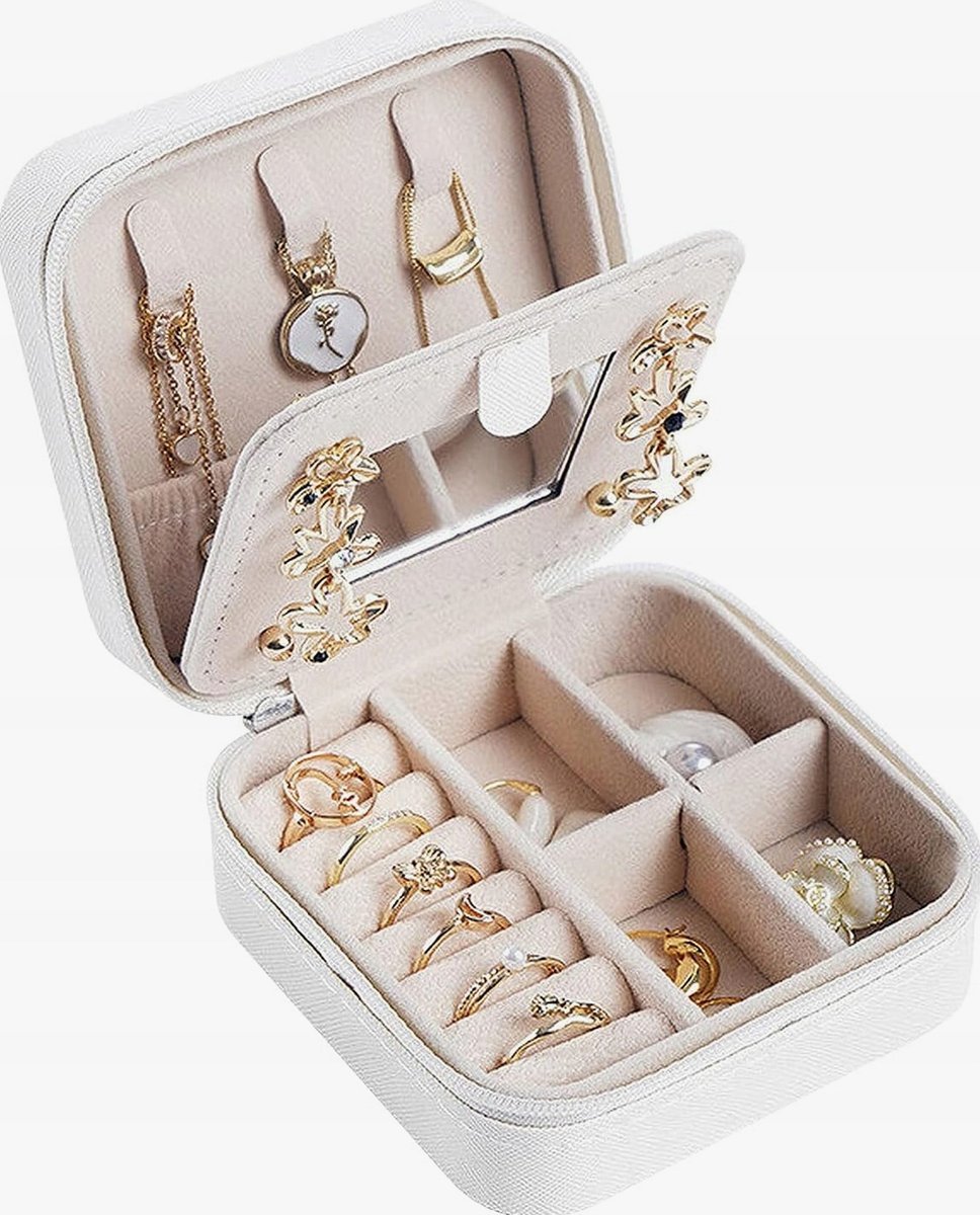 PUDEŁKO NA BIŻUTERIĘ 10X10X5CM PODRÓŻNE ETUI ORGANIZER SZKATUŁKA KOBIETA