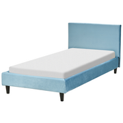 Łóżka - Łóżko welurowe 90 x 200cm błękitne FITOU - miniaturka - grafika 1