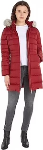 Tommy Hilfiger Płaszcz puchowy Tyra z futrem, Czerwony, XL - Płaszcze damskie - miniaturka - grafika 1