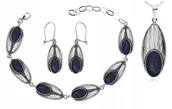 Zestawy biżuterii dla kobiet - SREBRNY KOMPLET BIŻUTERII Z NOCĄ KAIRU Pr.925! - miniaturka - grafika 1