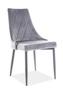 KRZESŁO TAPICEROWANE TRIX B VELVET BLUVEL 14 SZARE - Krzesła - miniaturka - grafika 1