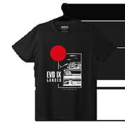 Odzież do sportów motorowych - T-shirt koszulka Mitsubishi Lancer Evo IX czarna-4XL - miniaturka - grafika 1