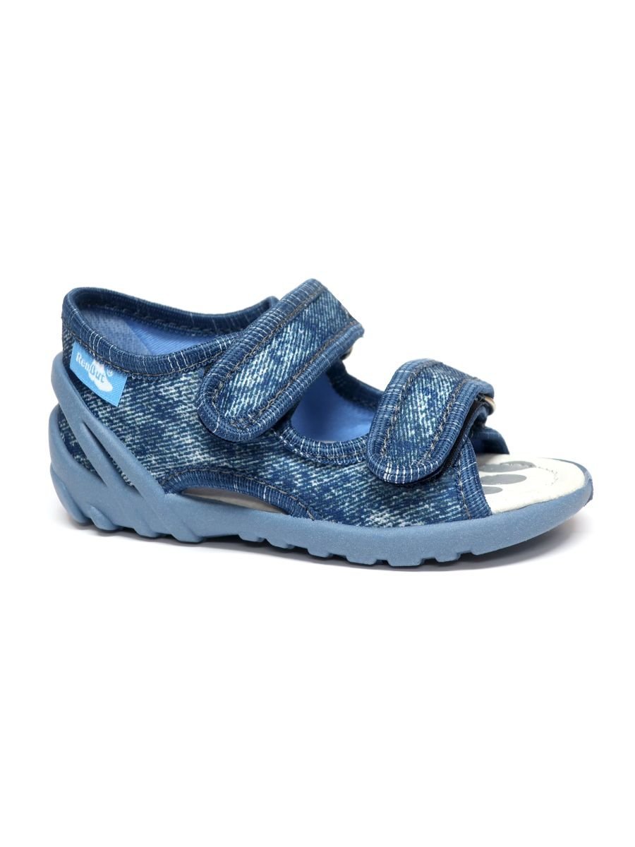 Chłopięce kapcie na rzepy denim Ren but r.21