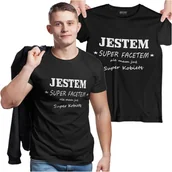 Walentynki - Koszulka dla chłopaka męża na walentynki z napisem Jestem super facetem ale mam już super kobietę - miniaturka - grafika 1