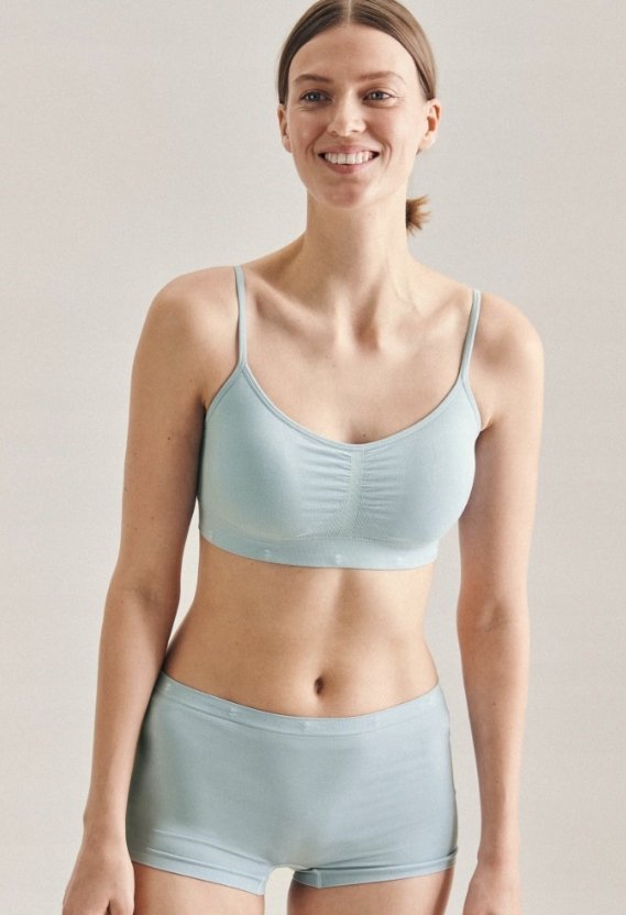 Seidensticker Biustonosz Miękki Niebieski Gładki L 3H3G4_C* Txa