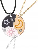 Naszyjniki - Srebrne Naszyjniki Przyjaźni Słońce Gwiazda Księżyc Damskie Zestaw 3 Sztuki - miniaturka - grafika 1