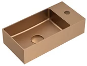 Umywalki - Sapho Aurum Umywalka wisząca 36,5x18 cm stalowa z korkiem miedź mat AU304 - miniaturka - grafika 1