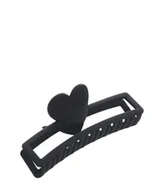 Ozdoby do włosów - Solida Haarklammer mit Herz, schwarz Klamry do włosów 1 szt. - miniaturka - grafika 1