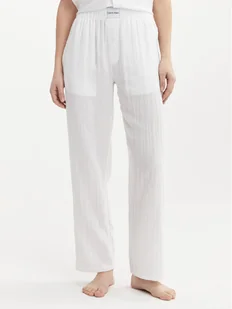 Calvin Klein Underwear Spodnie materiałowe 000QS7140E Biały Relaxed Fit - Piżamy damskie - miniaturka - grafika 1