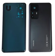 Części serwisowe do telefonów - KLAPKA BATERII + KLEJ + OCZKO APARATU XIAOMI 12T | XIAOMI 12T Pro CZARNY - miniaturka - grafika 1