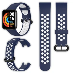 Pasek perforowany Vanfone do Xiaomi Redmi Watch 2 Lite, granatowo-biały - Akcesoria do smartwatchy - miniaturka - grafika 1