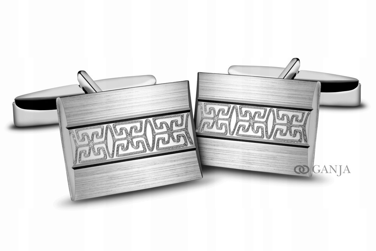 Spinki srebrne do mankietów 925 rodowane SP29 ŚLUB