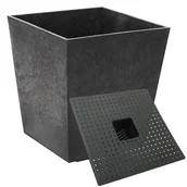 Donice - Donica ogrodowa 30 x 30 cm SONATA czarna gumowa - miniaturka - grafika 1