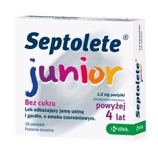 Krka Septolete Cherry 18 szt. - Przeziębienie i grypa - miniaturka - grafika 1