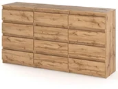 Szafki RTV - Komoda 12 Szuflad Nowoczesna Drewniana Szafka Młodzieżowa Rtv 180cm Wotan - miniaturka - grafika 1