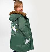 Płaszcze damskie - Płaszcz Kurtka Parka zimowa dla dziewczynki z kapturem ciepła kot 146 Endo - miniaturka - grafika 1