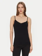 Koszulki i topy damskie - Triumph Top Feel Of Cotton 10224994 Czarny Slim Fit - miniaturka - grafika 1