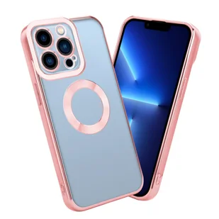 Etui Do Apple iPhone 13 PRO MAX Pokrowiec w Przezroczysty - Różowy Etui Chrom Obudowa Case Cover Ochronny Cadorabo - Etui i futerały do telefonów - miniaturka - grafika 1