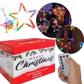 Oświetlenie świąteczne - Girlanda Kurtyna Led Gwiazdy Wiszące 3M Multi Cd002-138 - miniaturka - grafika 1