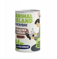 Mokra karma dla psów - ANIMAL ISLAND Everyday cielęcina i królik dla szczeniąt puszka 400g - miniaturka - grafika 1