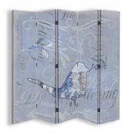 Parawany - Parawan pokojowy FEEBY, Abstrakcyjny ptak niebieski 5, Obrotowy 180x170cm 5-częściowy - miniaturka - grafika 1