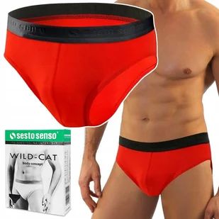 SESTO SENSO SM05 Slipy Męskie Sportowe Majtki Bawełniane Czerwone - L - Majtki męskie SESTO SENSO SM05 Slipy Męskie Sportowe Majtki Bawełniane Czerwone - L - Majtki męskie - miniaturka - grafika 1