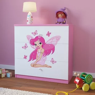 KocotKids Komoda do pokoju dziecięcego, babydreams, wróżka z motylkami, 81 cm, różowa - Komody dla dzieci - miniaturka - grafika 1