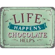 Dekoracje domu - Art Nostalgic 26191 Word Up Life Happens Chocolate helps, tabliczka blaszana, 15 x 20 cm 26191 - miniaturka - grafika 1
