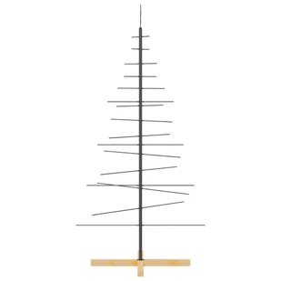 Metalowa choinka z drewnianą podstawą, czarna, 150 cm Lumarko! XXX - Ozdoby bożonarodzeniowe - miniaturka - grafika 5