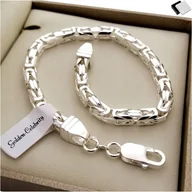 Bransolety męskie - Męska Bransoletka Srebrna Królewska Szeroka Pr.925 - miniaturka - grafika 1