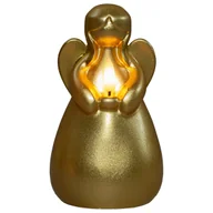 Świece - Złota Świeca LED na Baterie - Dekoracyjny Anioł z Knotem 8,5x14,5cm - TIMER - miniaturka - grafika 1