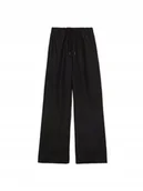 Spodnie damskie - SISLEY CZARNE SPODNIE CASUAL SZEROKIE ZE SZNUROWANIEM 38 6BA - miniaturka - grafika 1