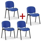 Fotele i krzesła biurowe - Antares 3+1 GRATIS Krzesło konferencyjne VIVA, niebieske 555145 - miniaturka - grafika 1